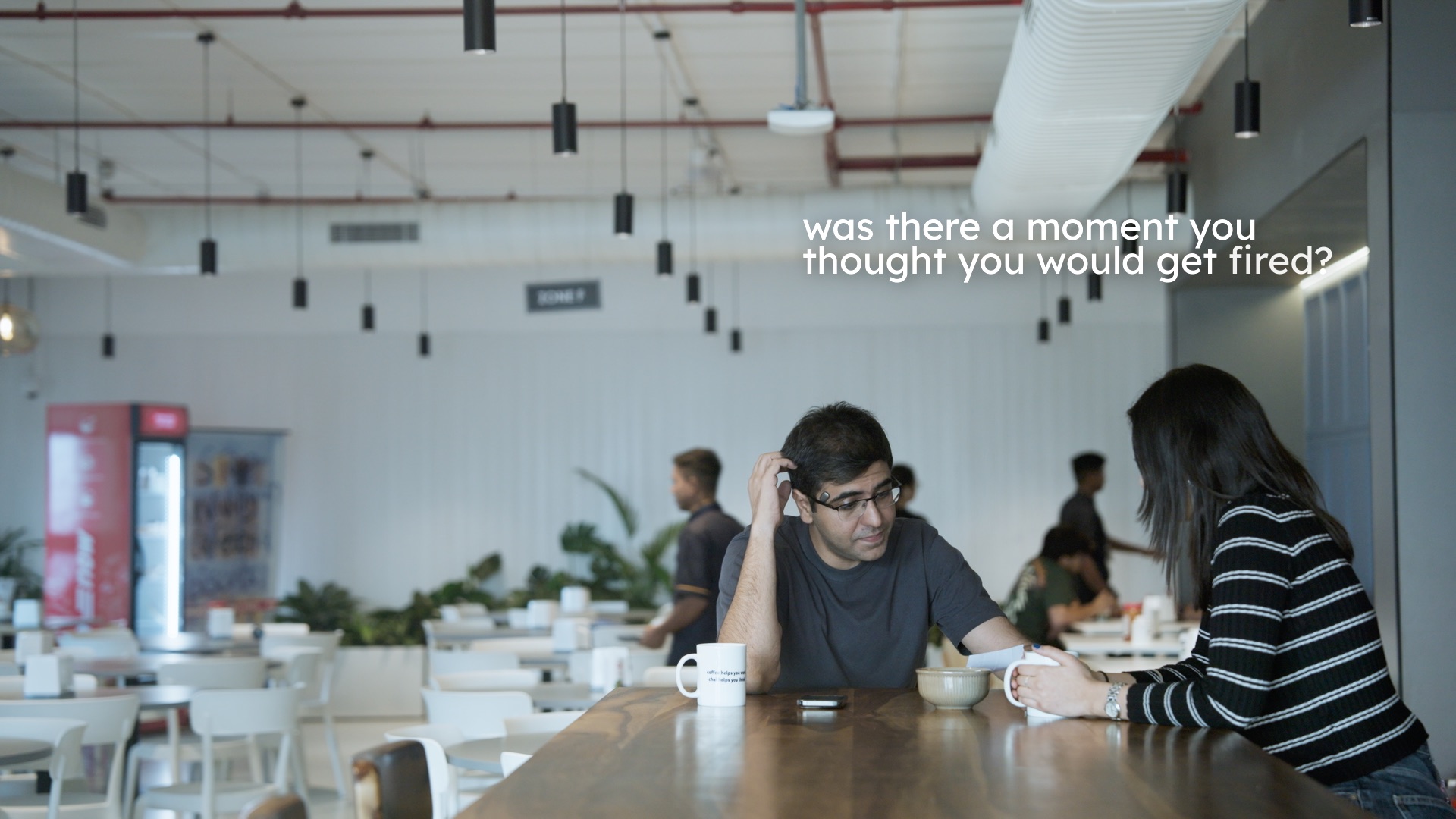 An extreme wide of the cafeteria