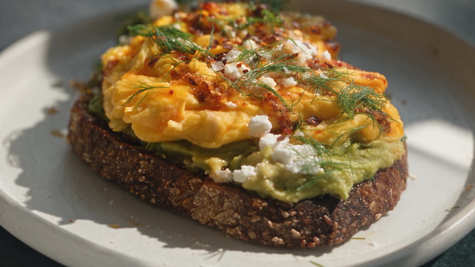 Built: avocado and soft egg toast