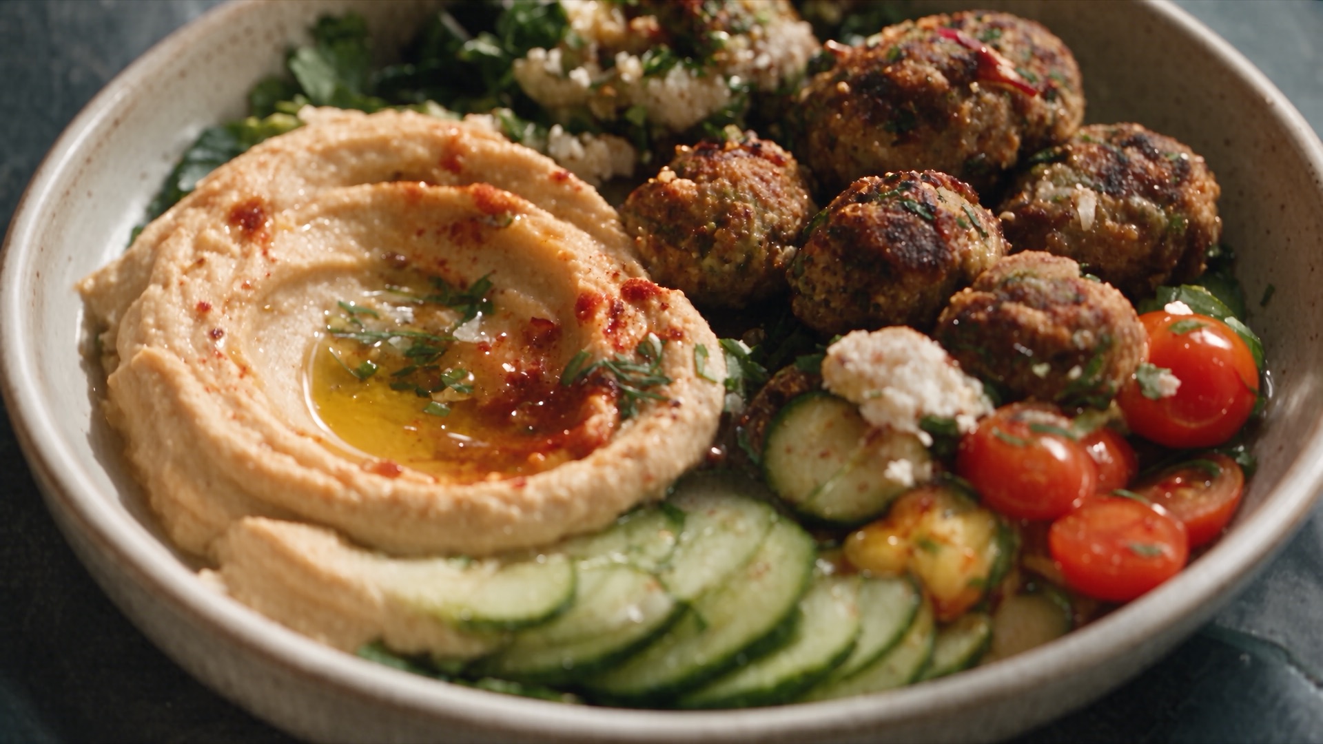 Built: falafel and hummus bowl