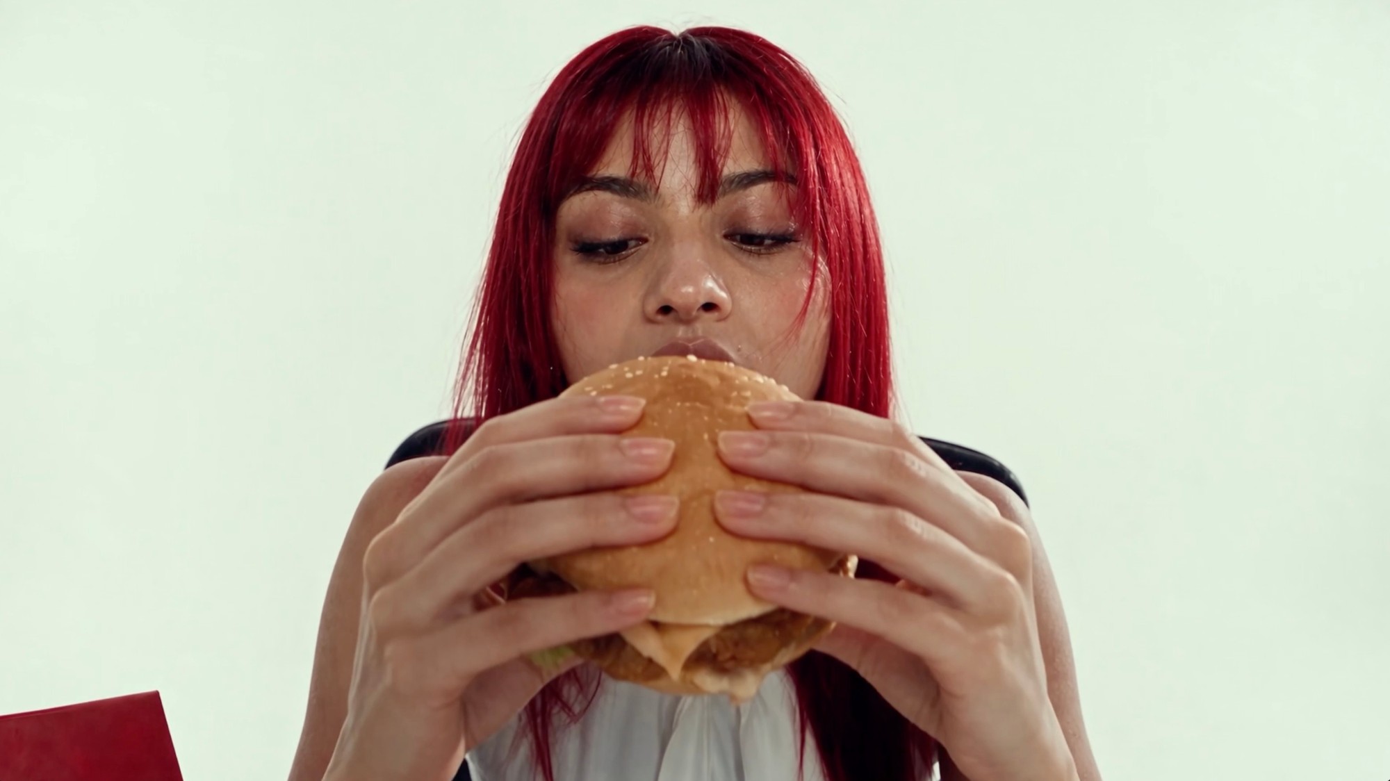 Before the crunch: her bite in the white, sterile office