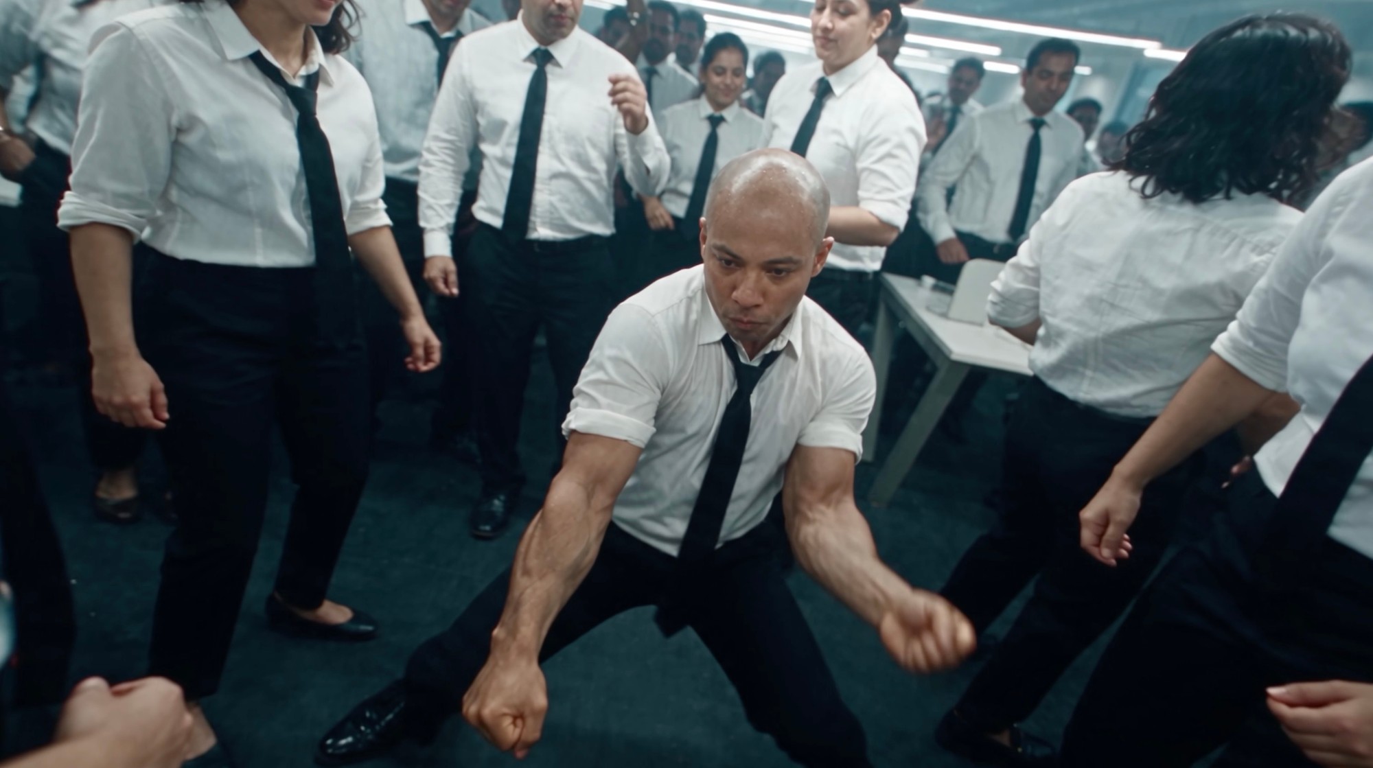 A dance-off in the office