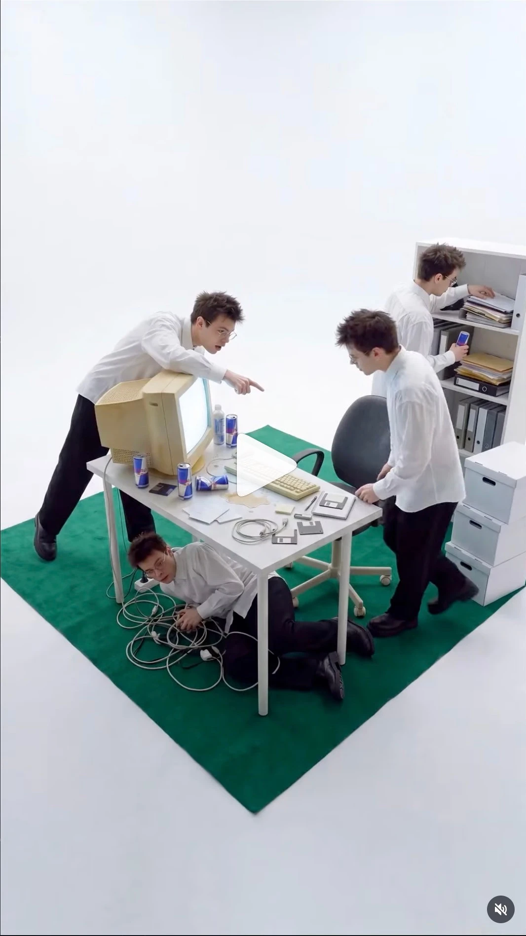 Reference: clones in a white limbo office