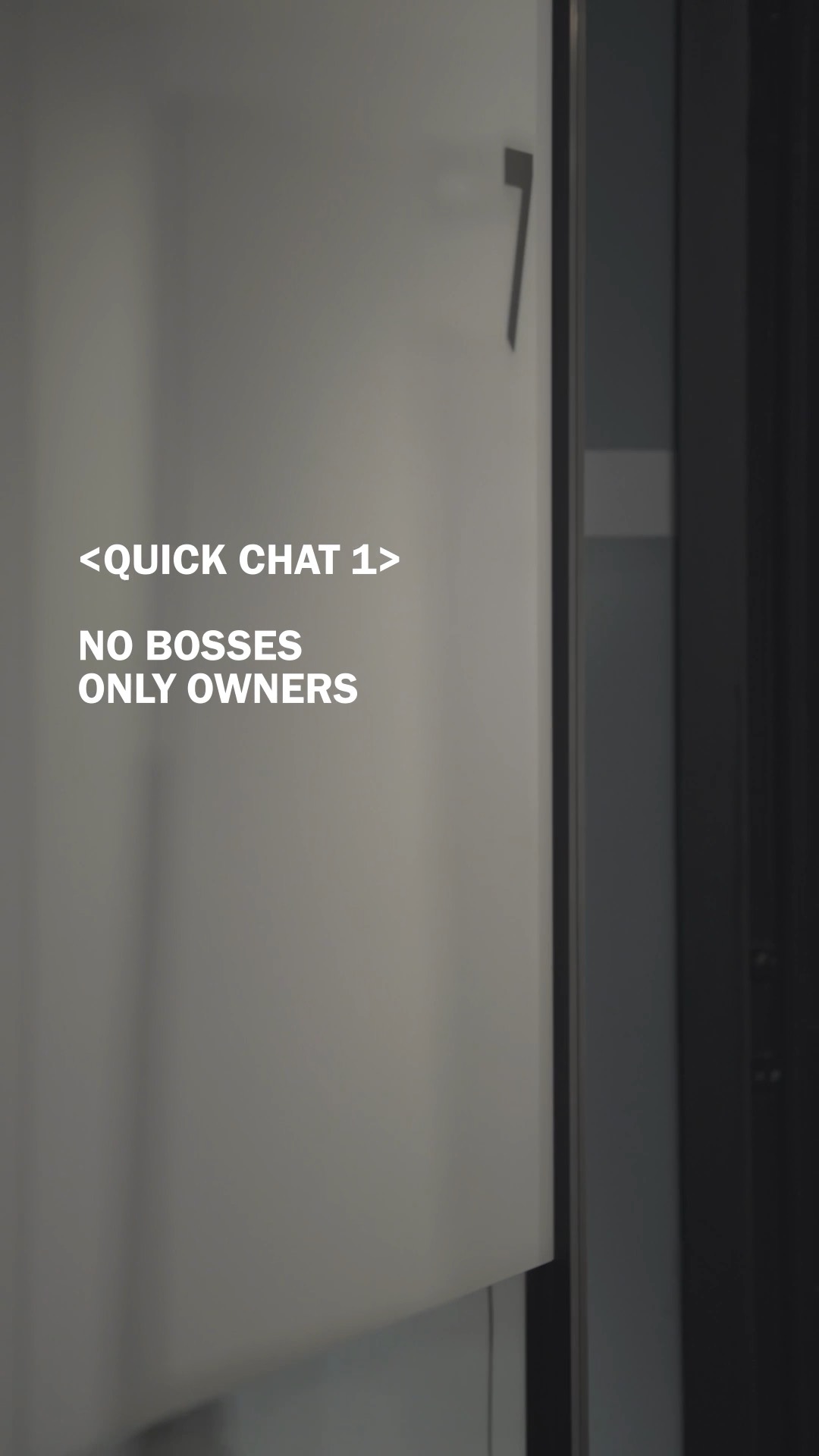 Episode 1 end card: No bosses, only owners