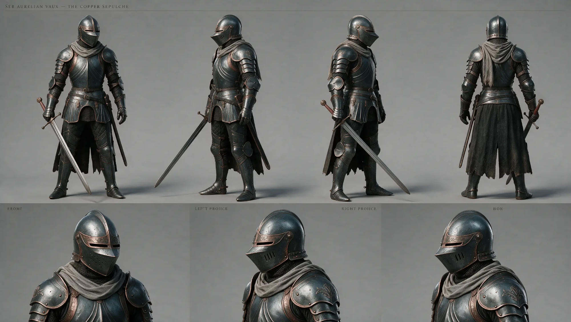 Brother · blued steel, copper trim, character sheet