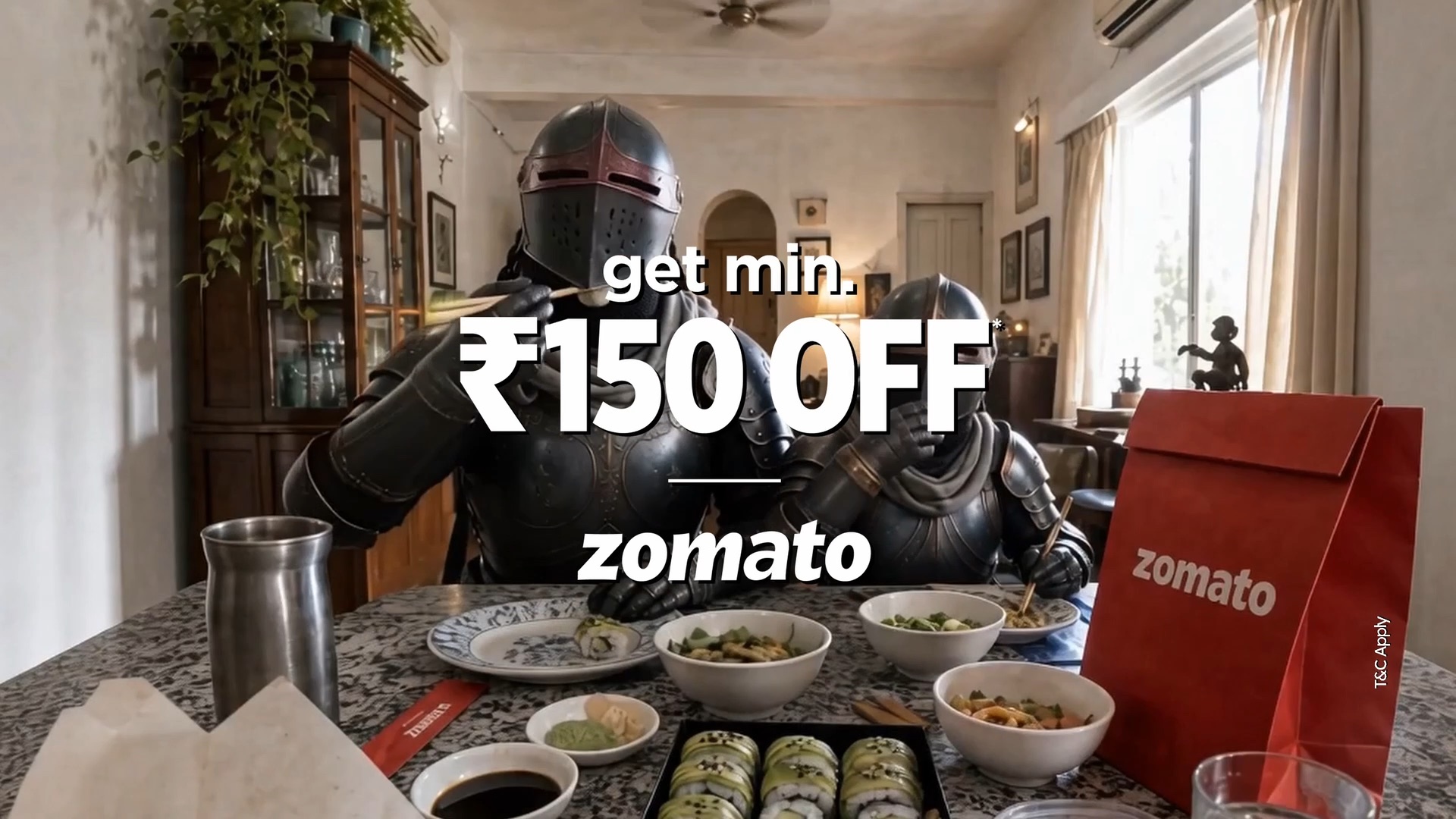 End card: get minimum ₹150 off, zomato