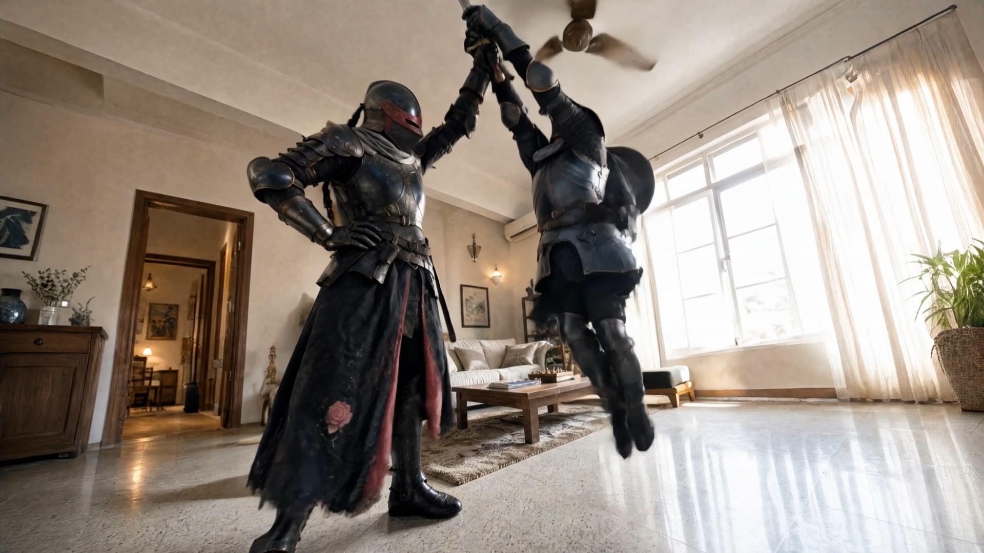 Episode A: the two knights in a play fight