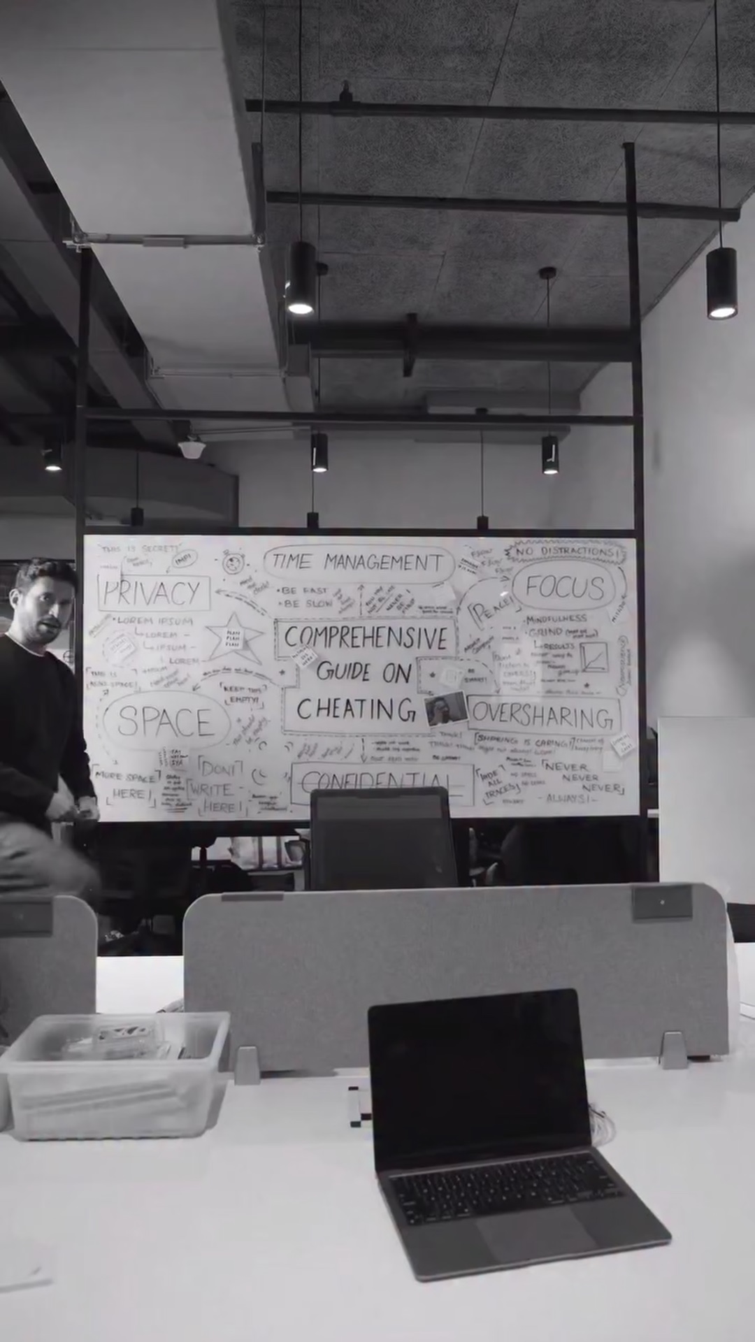 The whiteboard, like a meeting room presentation