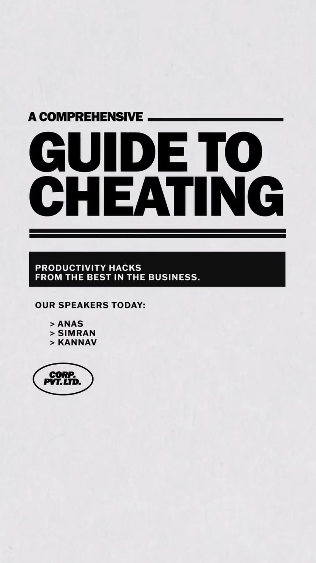 Title card: a comprehensive guide to cheating