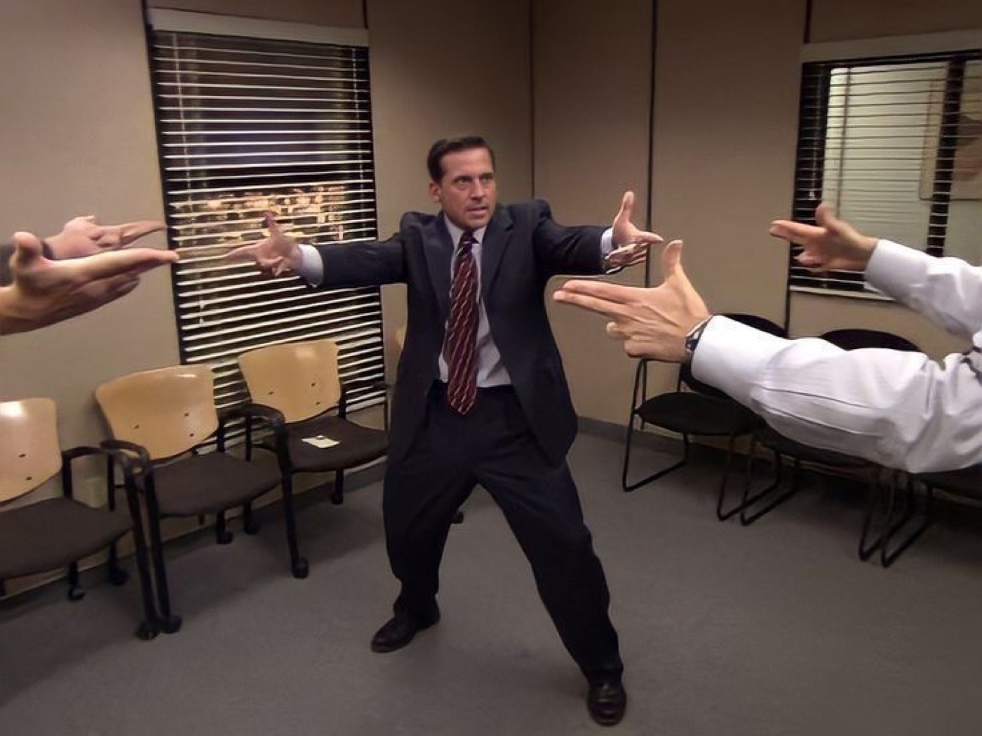 The Office: Michael performing in the conference room