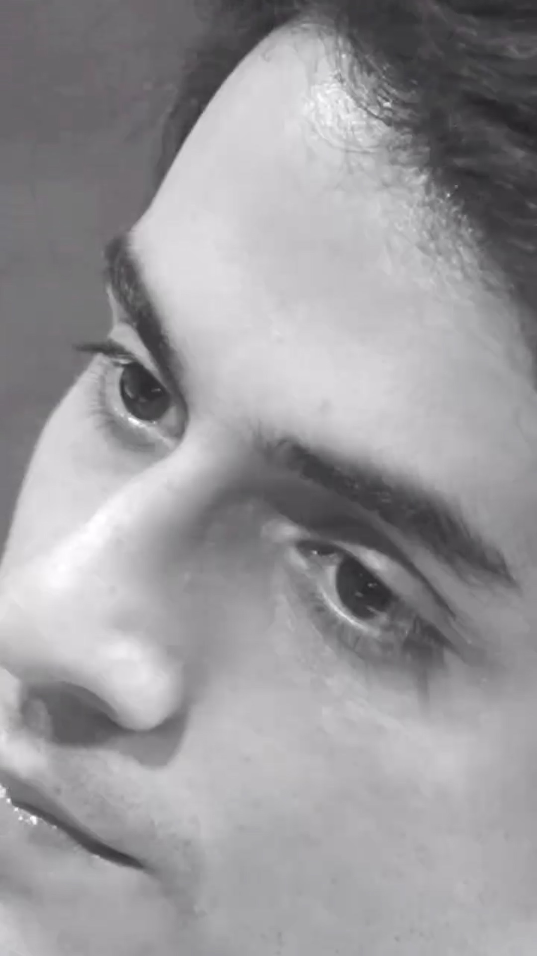 A crash zoom into his eyes